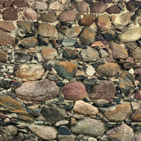 Realistische Oude Stenen Kasteel Muur Achtergrond — Stockvector