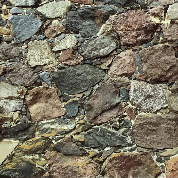 Realistyczne Stare Kamienne Tło Ściany Zamku — Wektor stockowy