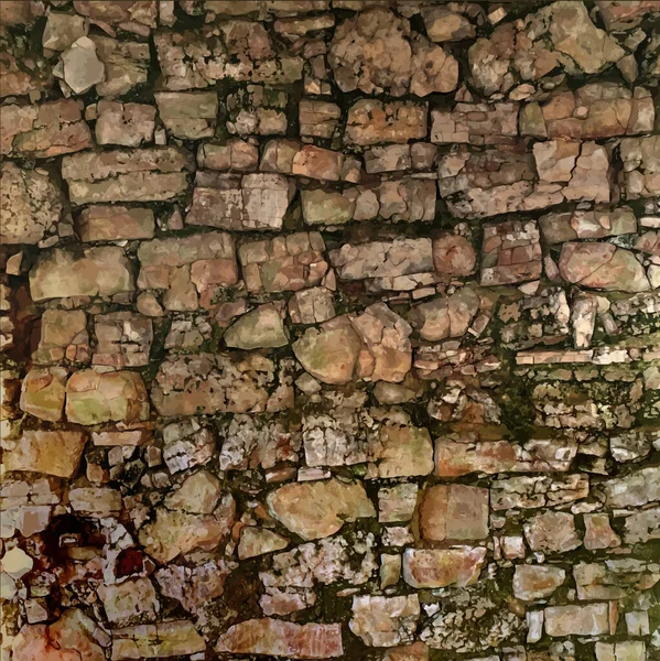 古いグランジー石の壁の背景色 — ストックベクタ