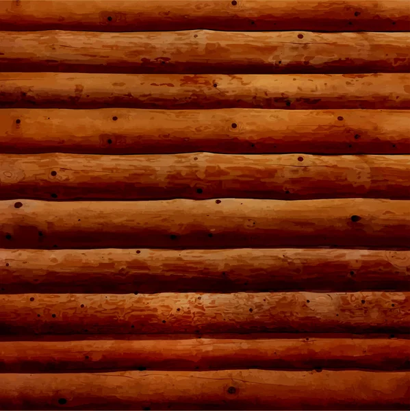 現実的なログキャビン木製の壁現実的な背景 — ストックベクタ