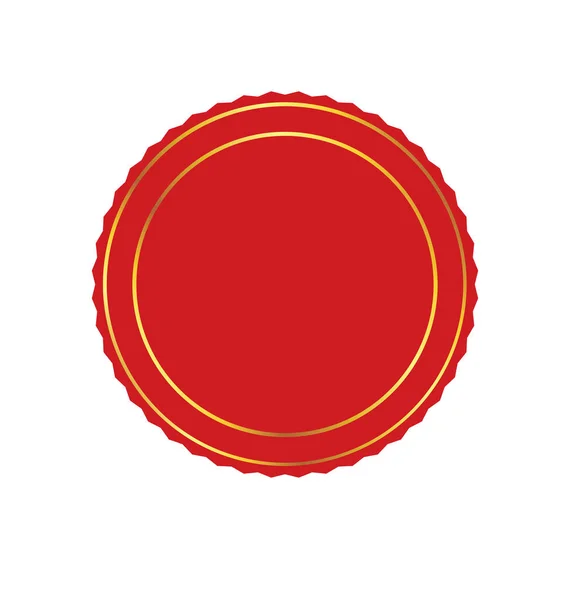 Classique Blanc Document Rouge Certificat Attribution Sceau — Image vectorielle