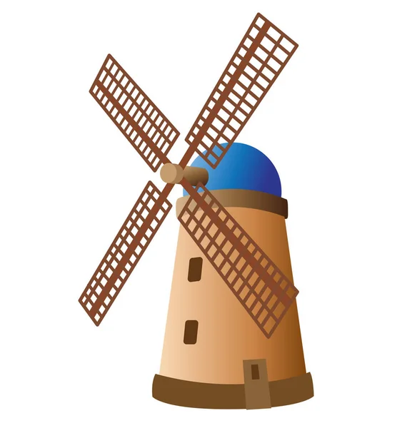 Alte Klassische Windmühle Holländisch Europäisch — Stockvektor