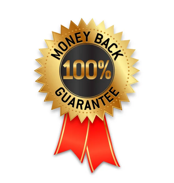 100 Cent Money Back Guarantee Seal Label — Stock Vector