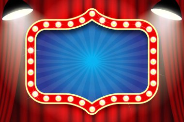 circus theatre sign with light frame blank