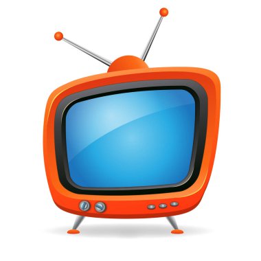 funky orange retro tv set