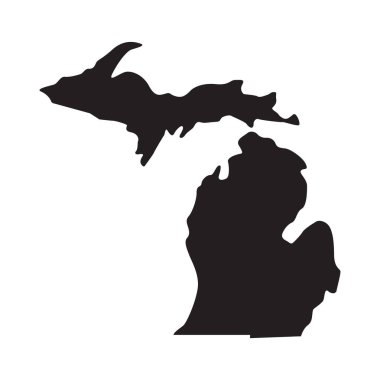 Michigan eyalet haritası şekli sadeleştirilmiş siluet