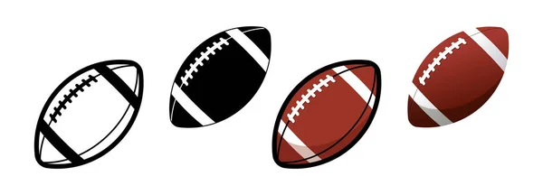 Simple American Football Gridiron Ball Set — Stok Vektör