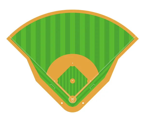 Classic Baseball Field Top View — Stock Vector