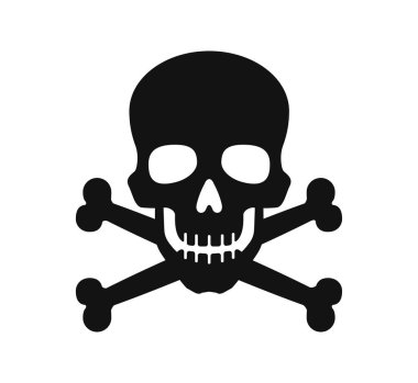 Klasik kafatası ve çapraz kemikler zehir sembolü