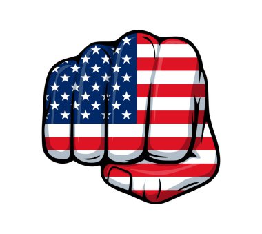 Amerikan bayrağıyla yumruk atmak