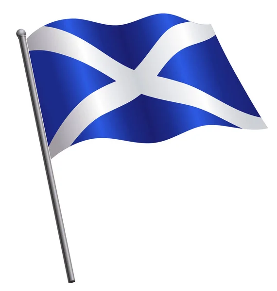 Bandera Escocesa Ondeando Asta Bandera — Archivo Imágenes Vectoriales