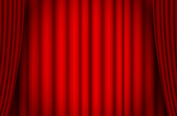 Zirkustheater Rote Vorhänge Hintergrund Vektor Isoliert Auf Weißem Hintergrund — Stockvektor