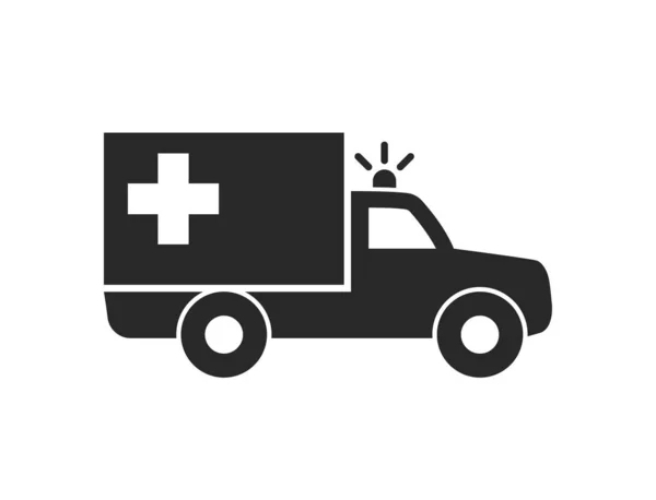 Silueta Ambulancia Simple Icono — Vector de stock
