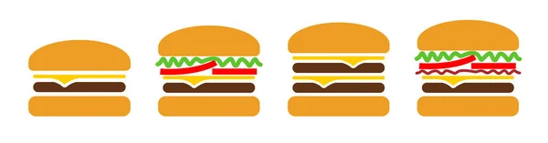 Simple Classic Burgers Set — Stock Vector