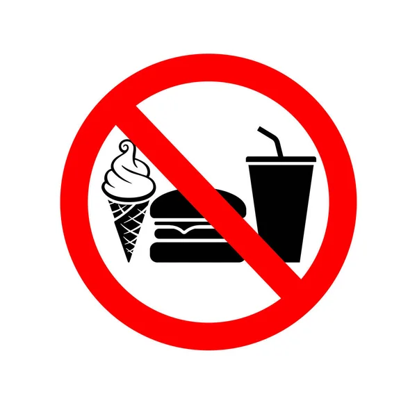 食べ物や飲み物を禁止サイン — ストックベクタ