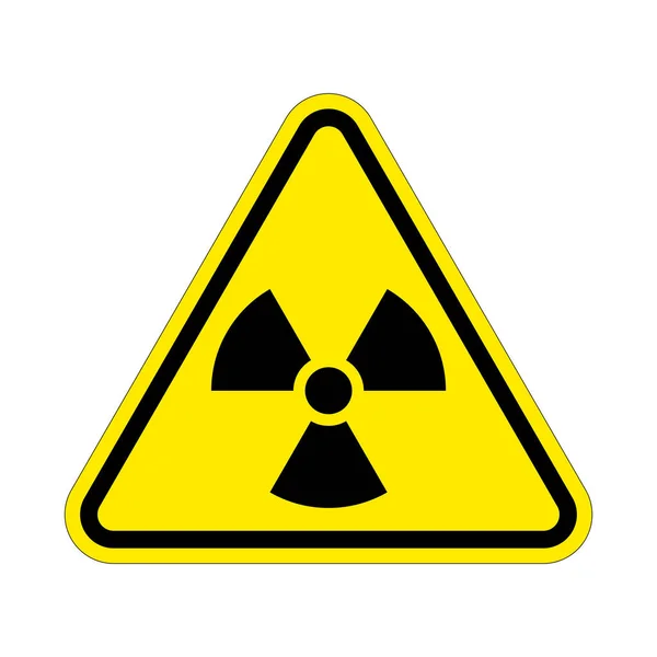 Logo Radiazione Nel Segno Avvertimento Triangolo Giallo — Vettoriale Stock