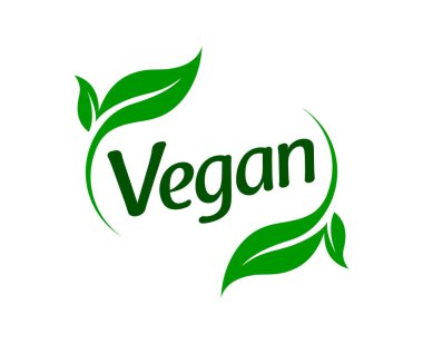 2 yapraklı şık vegan logo simgesi