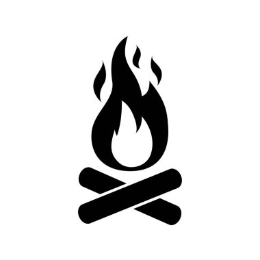 Basit kamp ateşi sembolü simgesi
