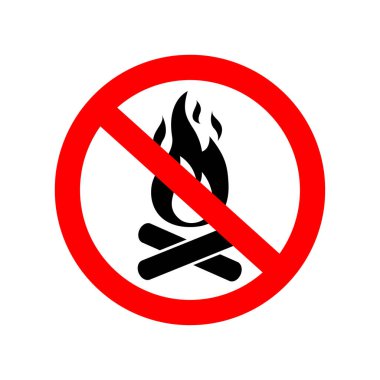 Kırmızı daire içinde kamp ateşi işareti yok.