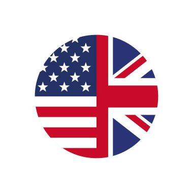 USA UK flags combined english language icon