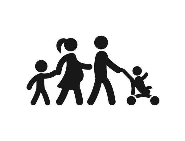 简单的家庭轮廓标志 — 图库矢量图片