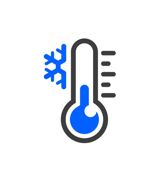 Koude Temperatuur Blauwe Thermometer — Stockvector