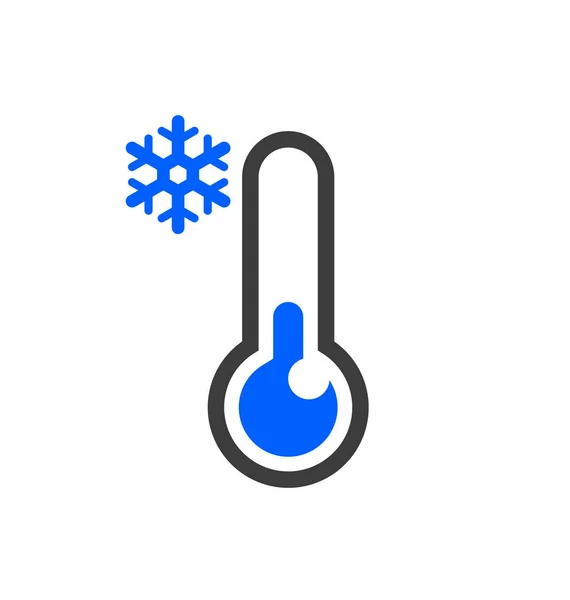 Blaues Thermometer Mit Kalter Temperatur — Stockvektor