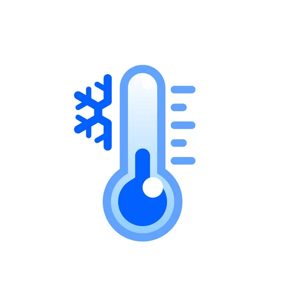 Cold Temperature Blue Thermometer — Stock Vector