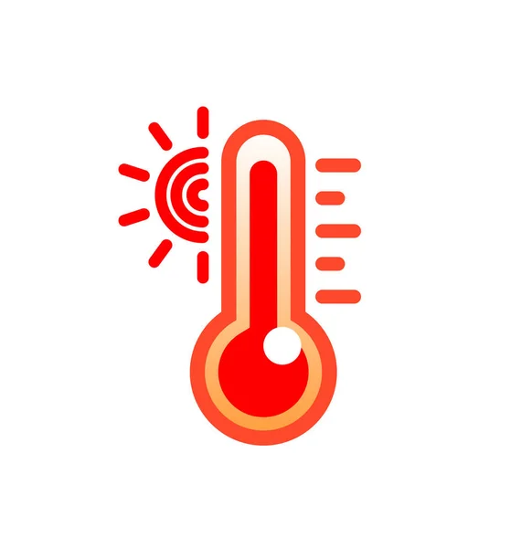 Hot Temperature Red Thermometer — Stock Vector
