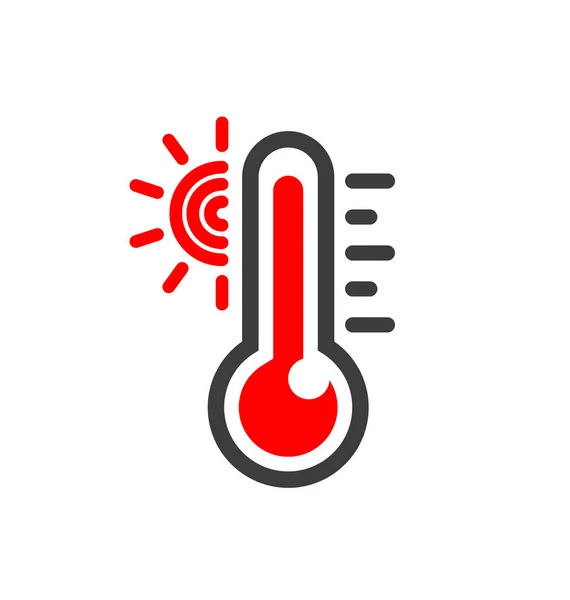 Termómetro Rojo Temperatura Caliente — Vector de stock
