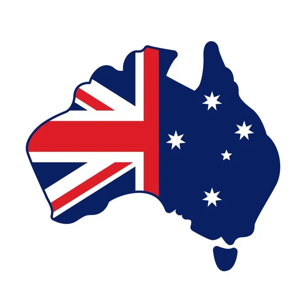 Avustralya Basitleştirilmiş Bayrak Haritası — Stok Vektör