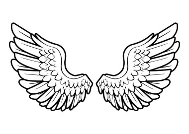 Klasik güzel melek kanatları.