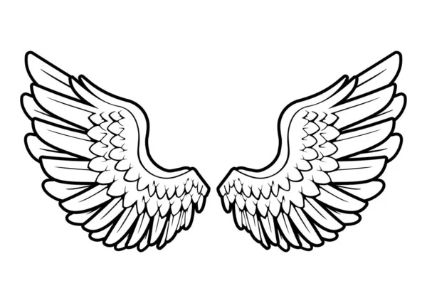 古典的な美しい天使の翼 — ストックベクタ