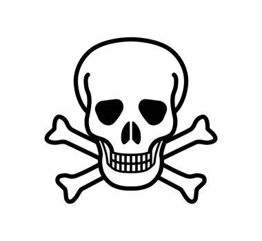 Klasik zehirli kafatası ve çapraz kemik sembolü