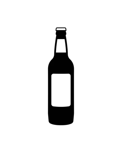 Простой Классический Силуэт Бутылки Пива — стоковый вектор