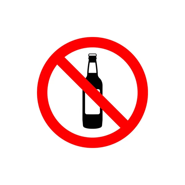 Sem Beber Álcool Garrafa Cerveja Sinal — Vetor de Stock