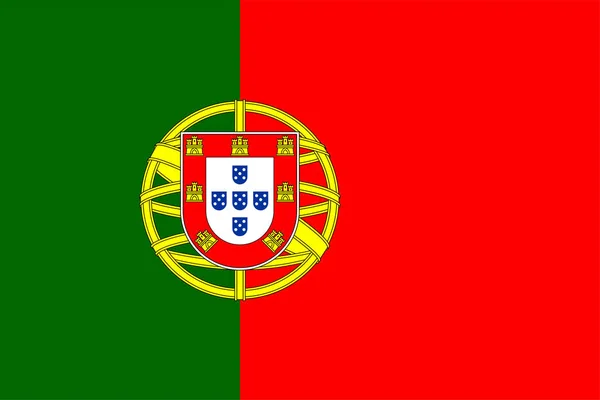 Dokładna Prawidłowa Portugalska Bandera Portugalii — Wektor stockowy
