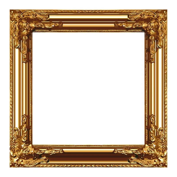 Bonito Quadrado Ornamentado Moldura Dourada — Vetor de Stock