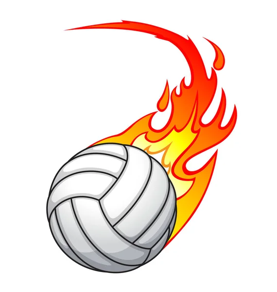 Fast Flying Flaming Volleyball Serve — Stock Vector