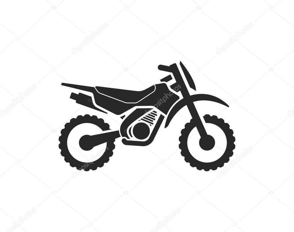 Simple motocross dirtbike silhouette icon
