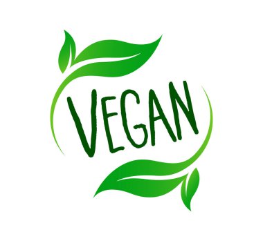 2 yapraklı şık vegan logo simgesi