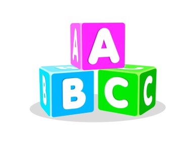 çocuklar için dizilmiş abc harf blokları