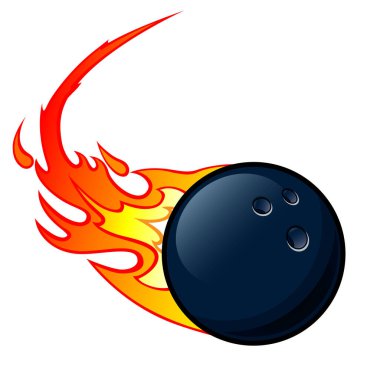 Yanan çizgi film hızlı bowling topu