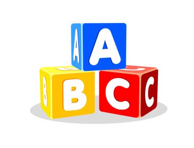 çocuklar için dizilmiş abc harf blokları