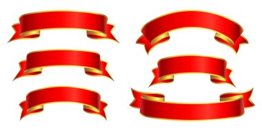 Altılı altın desenli kraliyet kırmızı kurdelesi. 