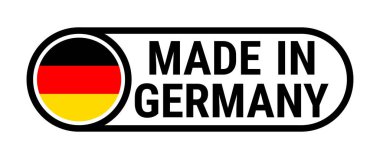 Alman yapımı bayrak rengi logo sembolü vektörü şeffaf arkaplanda izole edildi