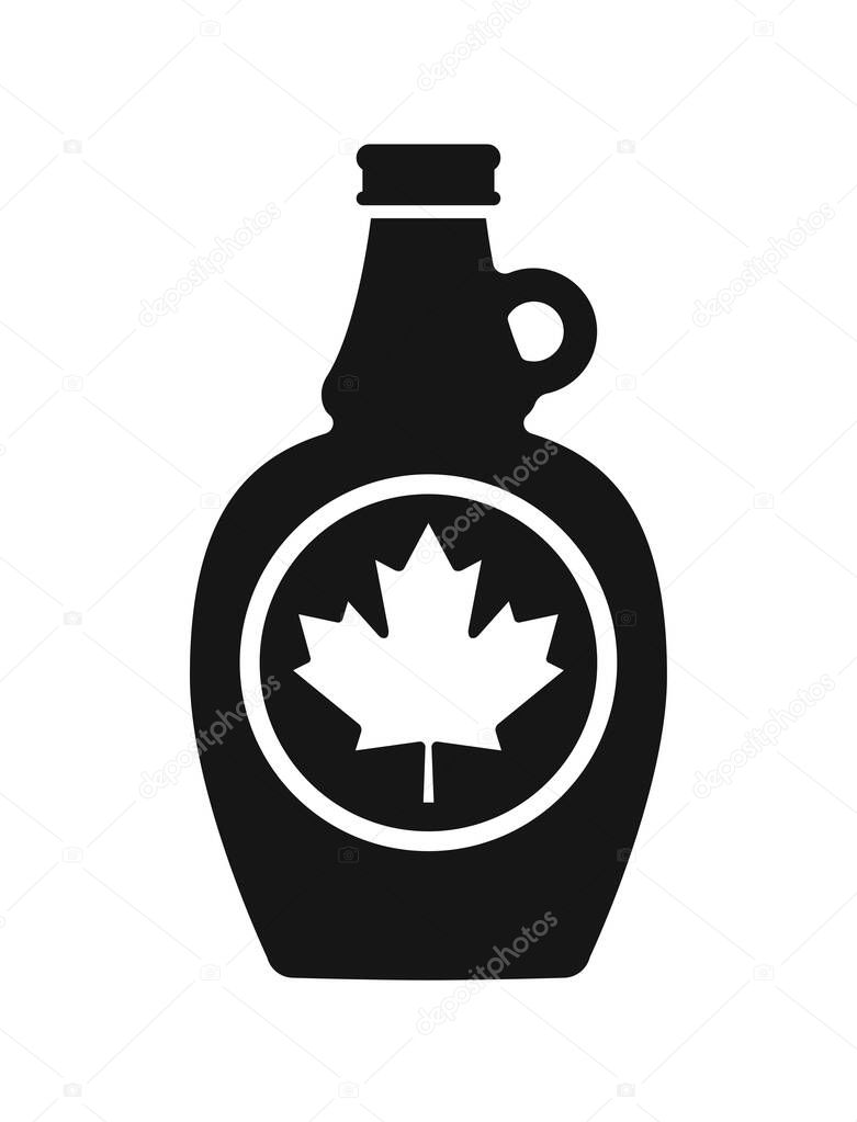Simple classic canadian maple syrup bottle silhouette made in canada icon symbol vector isolated on transparent background