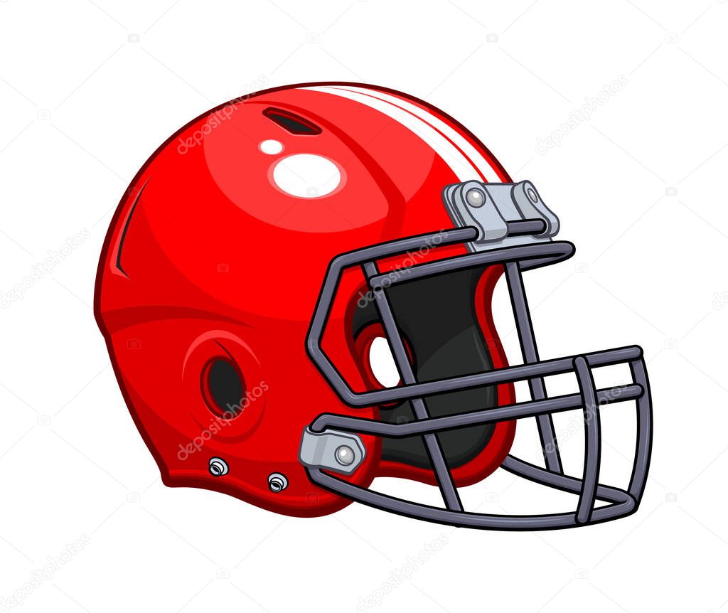 Classic american football gridiron helmet red sport icon symbol logo vector isolated on transparent background