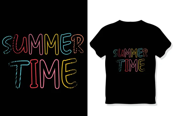 夏のTシャツ 夏のタイポグラフィTシャツデザイン 夏の引用デザインレタリング — ストックベクタ