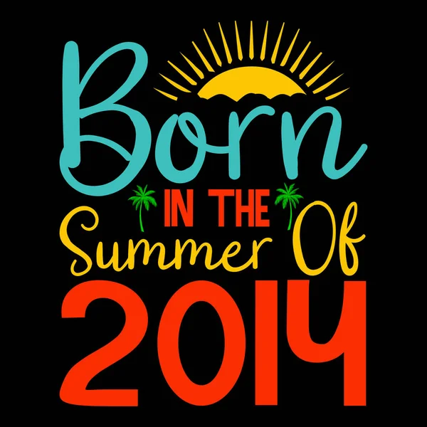 Nascido Verão Summer Typography Shirt Design Verão Cita Letras Design — Vetor de Stock